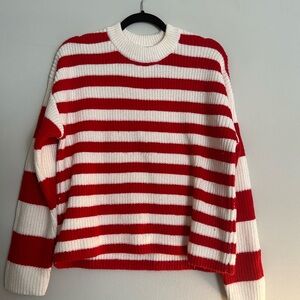 Red and white striped sweater